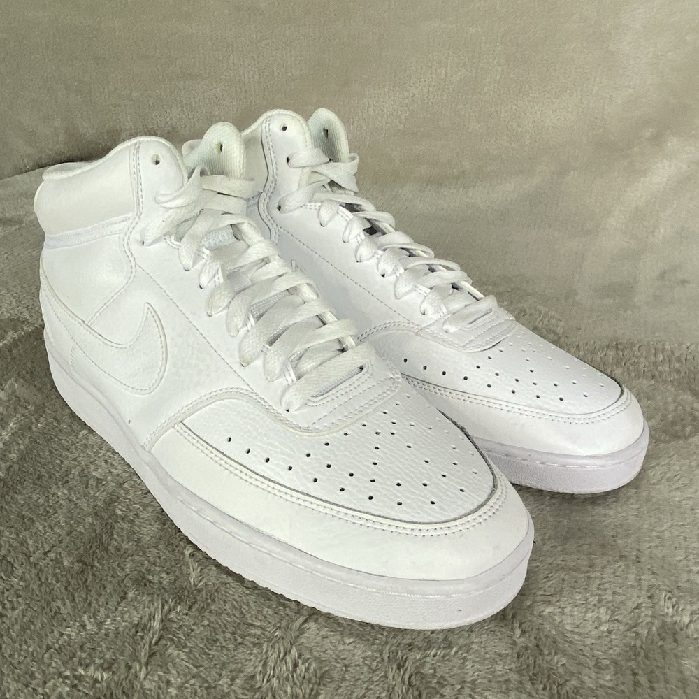 Nike Court Vision Mid Next Nature Mens Sneakers Shoes 10.5 White Leather NEW